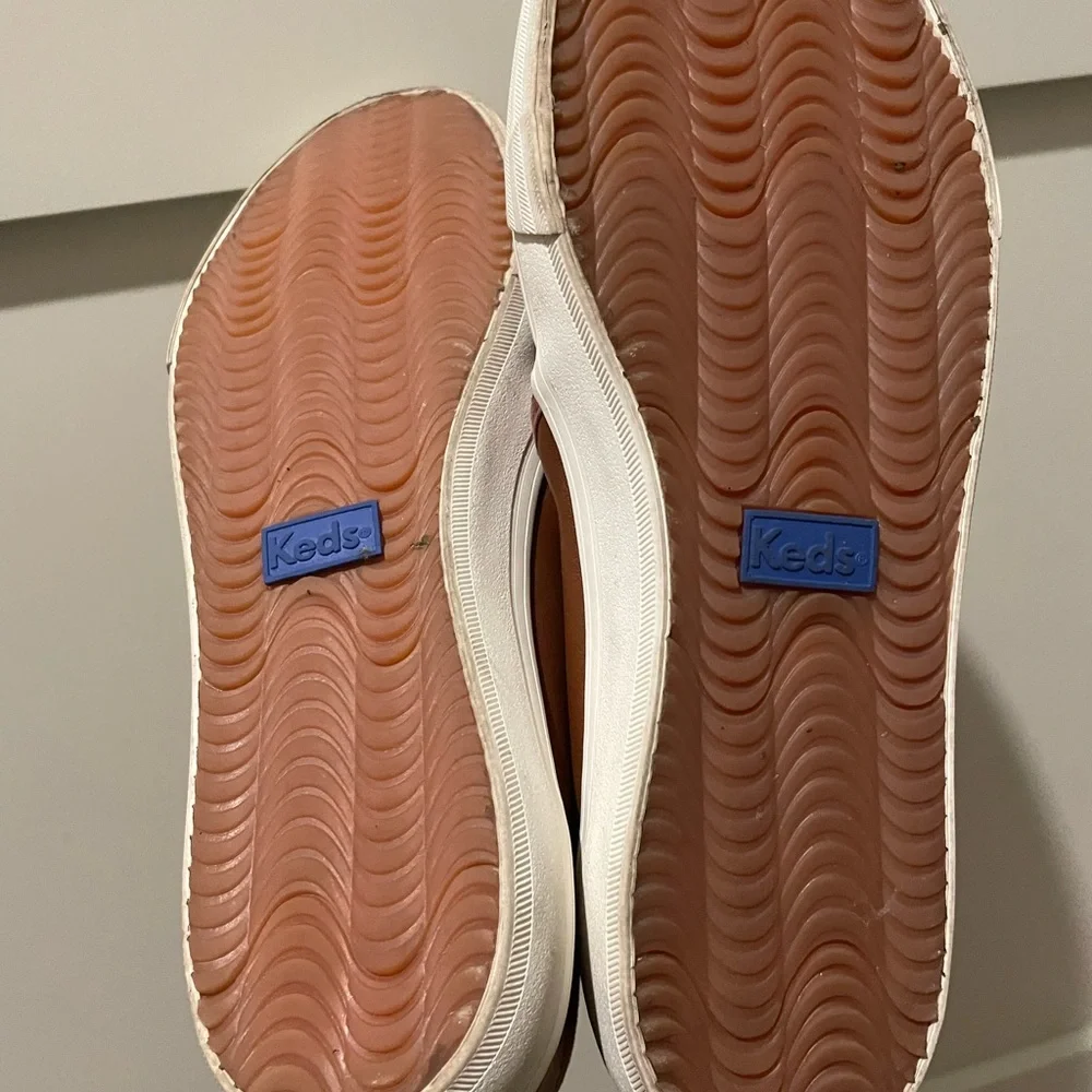 Keds Tan Leather Slip-Ons - Picture 4 of 5